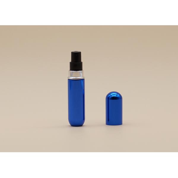 Quality Blue Reusable Perfume Spray Bottle Aluminum Sheathed Oxidized Surface Handling for sale