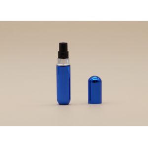 Buy cheap Blue Reusable Perfume Spray Bottle Aluminum Sheathed Oxidized Surface Handling from wholesalers