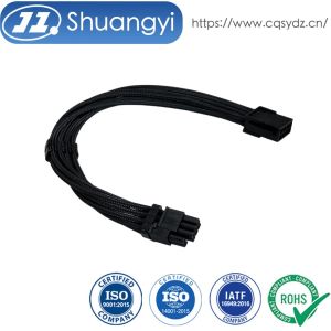 Buy cheap 8 Pin PCIe power connector cable, sleeved PSU extension wire harness, electrical signal terminals customization for server GPU transmission male to female power connector applications product