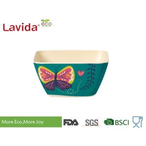 Unbreakable Bamboo Cereal Bowls Eco - Friendly Garden Butterfly Printing Diverse