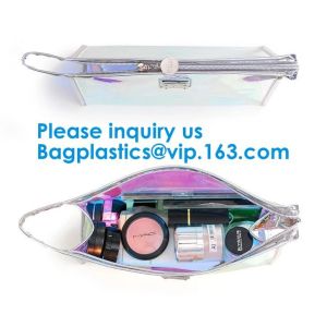 Buy cheap Glossy Rainbow Hologram Vinyl Cosmetic Pvc Bag With Zip Closure,Hologram zipper pvc cosmetic bag from wholesalers