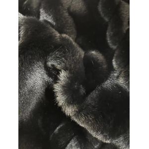 Buy cheap Soft Hand Feel Faux Black Coat with 1150g/m Weight and Knitted Backing Technics from wholesalers
