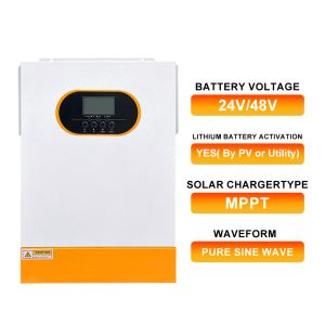 Buy cheap Pure Sine Wave Hybrid Solar Inverter Single Phase Off Grid 24V 48V With MPPT Algorithm 3.5kw 5.5kw 6.2kw Perfect For Backup Power Solutions from wholesalers