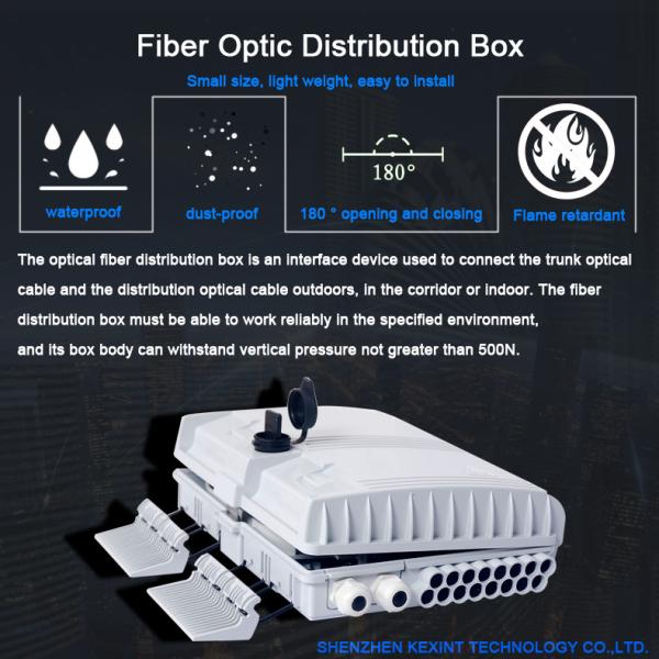 2 Into 16 Out Overhead Fiber Optic Distribution Box Splicing Black Holding Pole Gray