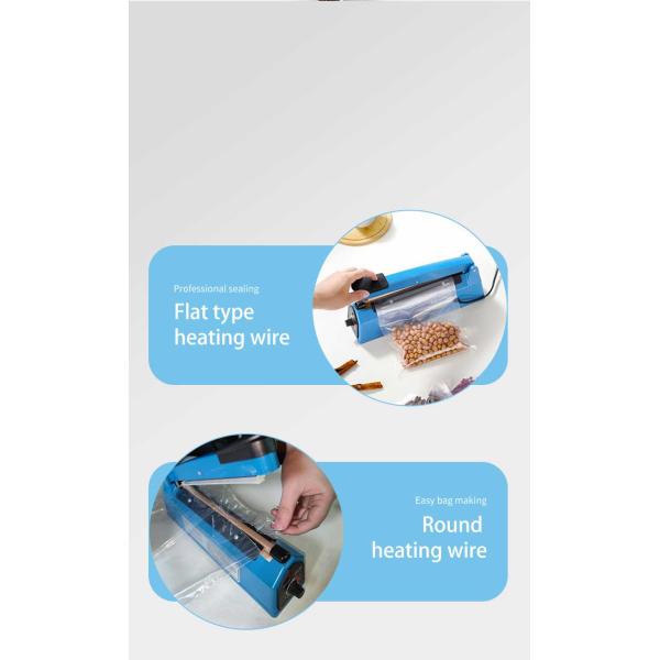 ZEQUAN Food Mini Impulse Heat Sealer for Manual Plastic Bag Sealing and Preservation