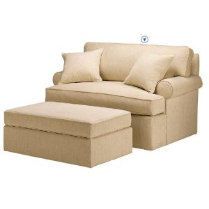 Buy cheap Fabric Upholstered Double Chair And Ottoman With Back Cushion from wholesalers