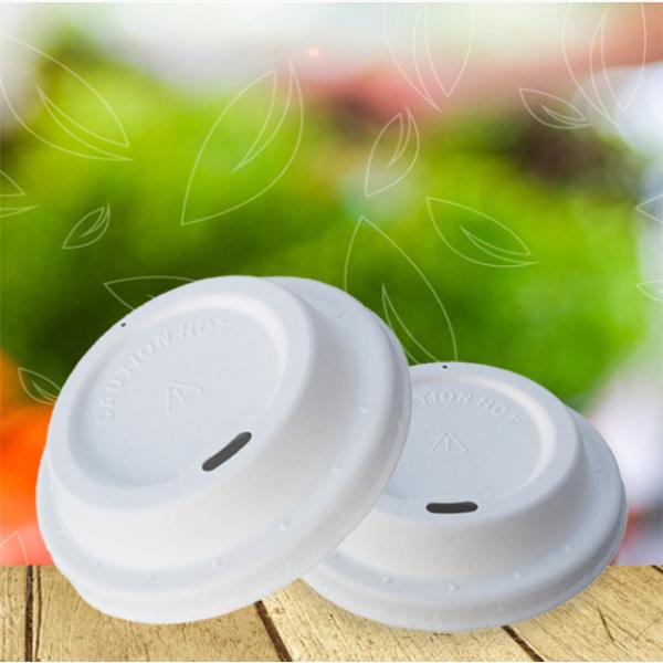 Quality 8cm Biodegradable Sugarcane Pulp Coffee Cups With Lids for sale