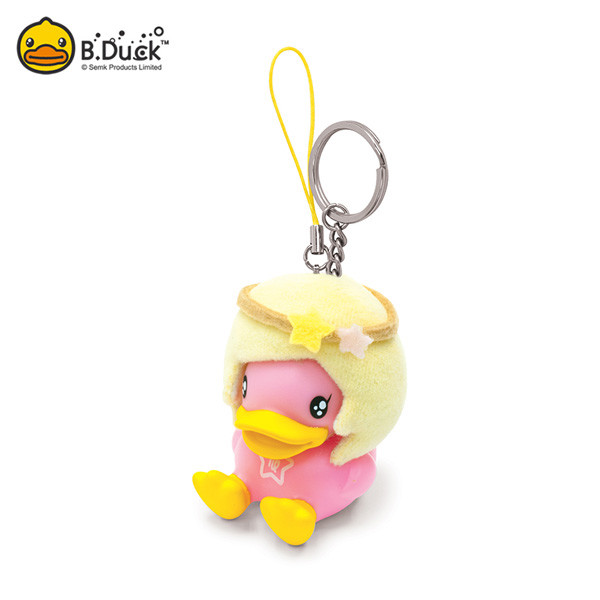 B Duck PVC Key Chain Toy , Custom Printed Plastic Key Tags 4.5×5×4.5cm Size