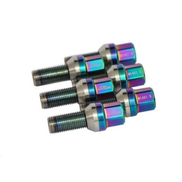 Quality Coloured Titanium Wheel Bolts Car Racing Wheel Nuts And Bolts Anti Corrosion for sale