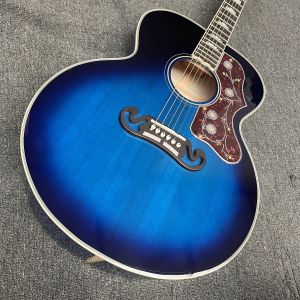 Buy cheap Custom Flamed Maple Back Side 43 Inch Jumbo Acoustic Guitar with Abalone Inlay in Blue Sunburst from wholesalers