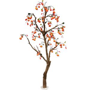Durable Artificial Landscape Trees Persimmon Indoor For Hotel Bolcony Potted