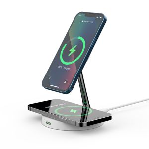 Buy cheap T269C Wireless Fast Charger With Night Light And ABS Zinc Alloy Support For Apple And Samsung Cell Phone Bracket from wholesalers