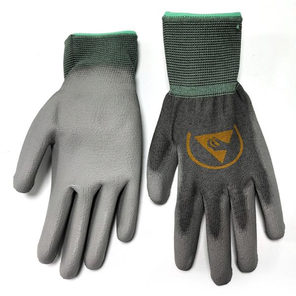 Ergonomic Anti Slip ESD Antistatic PU Palm Fit Gloves