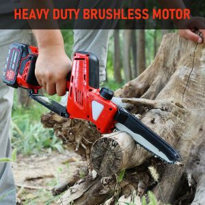 Buy cheap Powerful 8 Inch Rechargeable Chainsaw with Brushless Motor and Automatic Oiling for Smooth Cutting from wholesalers