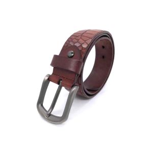 Buy cheap Mens Crocodile Embossed Leather Belt  ,  Classic Dress Belt With Single Prong Buckle from wholesalers