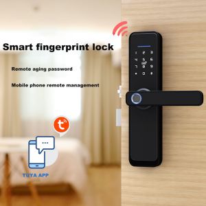 Biometric Fingerprint Bluetooth Smart Door Locks Tuya App Controlled Door Lock