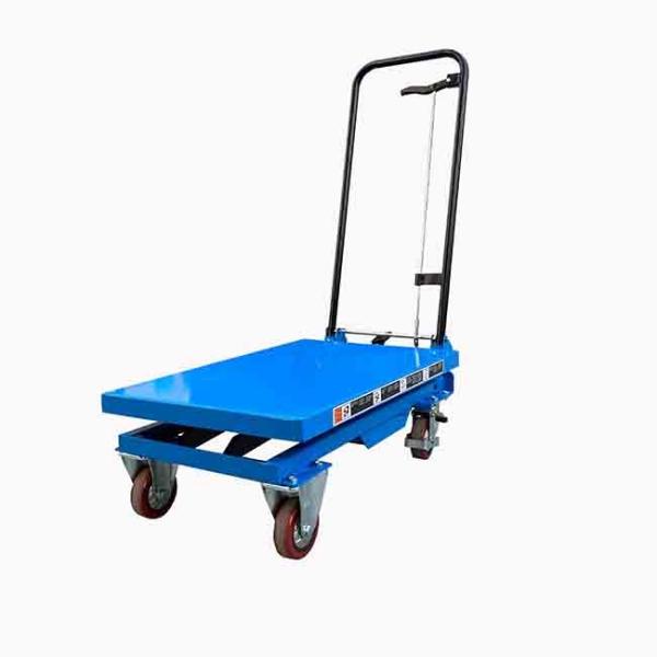 Quality Hydraulic Mobile 800Kg Payload Capacity Platform 1010mm * 520mm Manual Scissor Lifter Tables Max Height 1410mm for sale