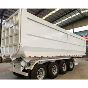 China 4 Axle 60/80 Ton White Or Customized Colors U Type Hydraulic Systems Giant Tipper Cargo Dump Semi Trailer on sale