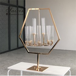 Buy cheap New black rectangle frame with hanging chandelier candle holder from wholesalers