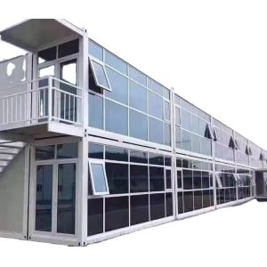 Flat Pack Container Detachable Steel Door Office Mobile Modular Glass Wall Tiny