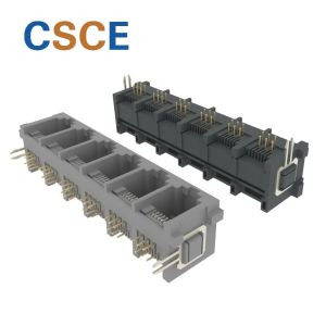 Buy cheap Tab Up RJ11 6 Pin Connector , Telephone Modular Jack 1 * 6 Port With Hook from wholesalers