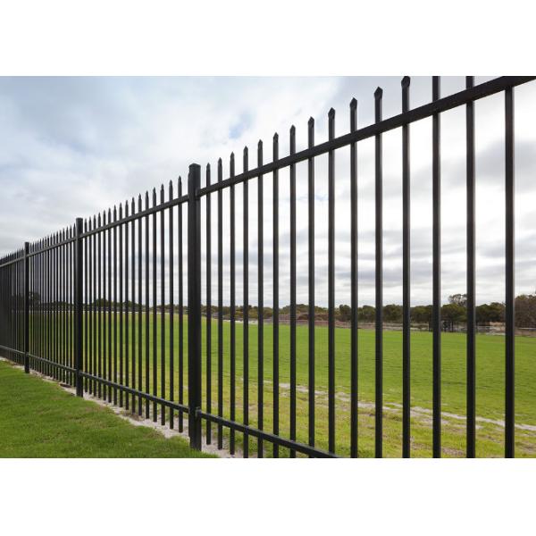 Buy cheap 2 Rail Steel Fence With 1” Picket 1 ¾” Rail Of The Fence Panel And 2 1/2” Posts from wholesalers