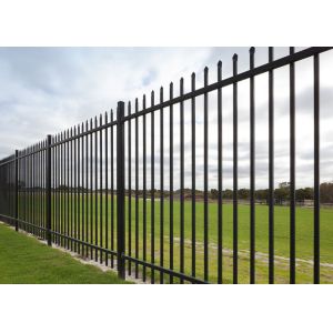 Buy cheap 2 Rail Steel Fence With 1” Picket 1 ¾” Rail Of The Fence Panel And 2 1/2” Posts from wholesalers