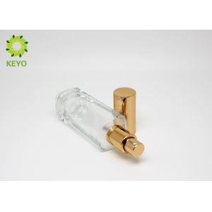 Buy cheap Customizable Empty Glass Cosmetic Containers With Golden Aluminum Sprayer from wholesalers