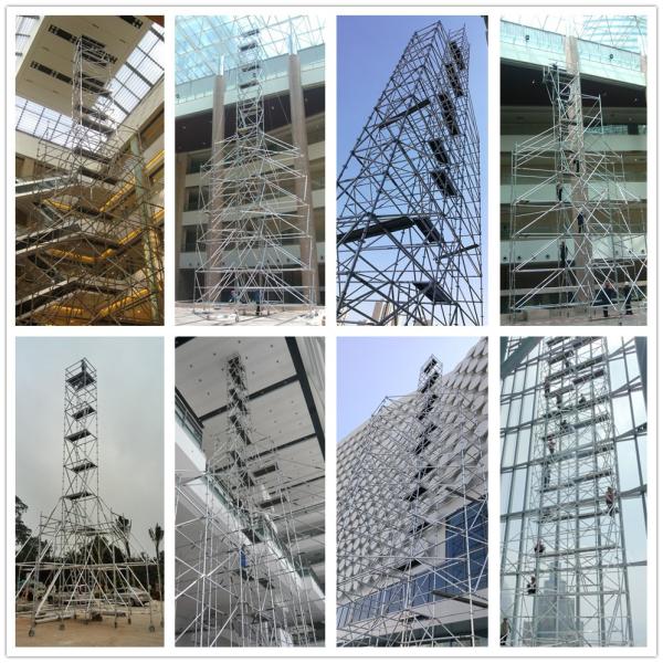 50.8mm Diameter Aluminium Scaffold Tower 39m Height 3.2m Thickness Ringlock Scaffolding