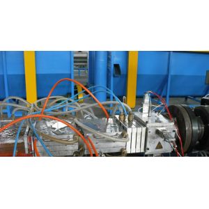 Buy cheap PVC Plastic Profile Production Line With Twin Screw Extruder , PVC WPC Window Plastic Profile Extrusion Line from wholesalers