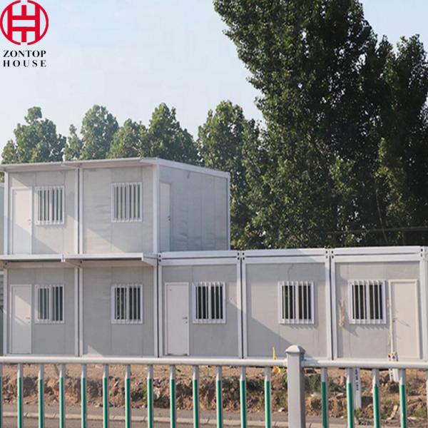 Zontop China 4 Bedrooms Luxury Prefabricated Modern Quick Concrete 20ft Container Homes 2 Story Prefab House