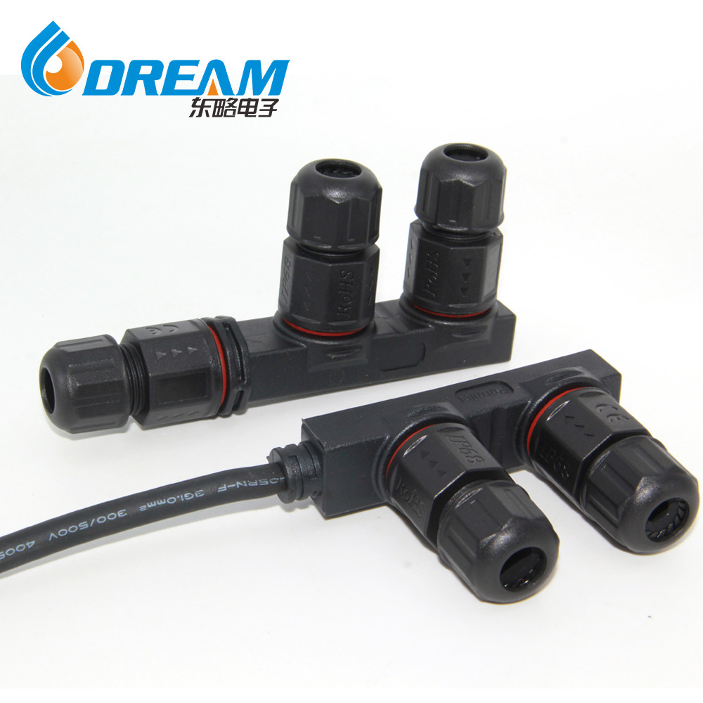 DREAM START M16 Screw Fixing IP67 Assembly Wire Waterproof Splitter Connector 2