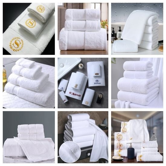 Customized Logo Soft Absorbent 100% Cotton Face Hand Bath Hotel Towel