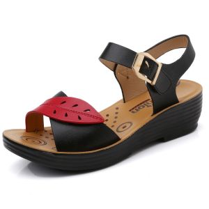 BS121 Women'S Shoes Summer New Mother Sandals Flat Non-Slip Soft Bottom Sandals