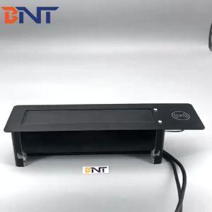 Buy cheap Aluminum black flush mount office table replaceable desk sockets with wireless charger from wholesalers