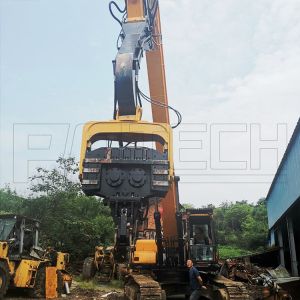 Buy cheap 25ton L25m Sheet Pile Driving Excavator Pile Hammer from wholesalers