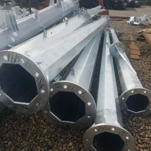 Electrical Power Transmission Line Galvanized Steel Monopole