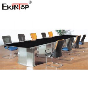 Buy cheap Rectangular Black Conference Table Elegant Business Atmosphere 10 Seating Capacity from wholesalers