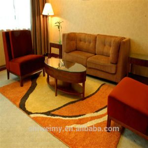 Striped design shaggy embroidered living room polyester area rug