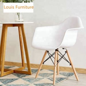 Buy cheap White Plastic Dining Chairs With Wooden Legs Crossover And Triangular Designed from wholesalers