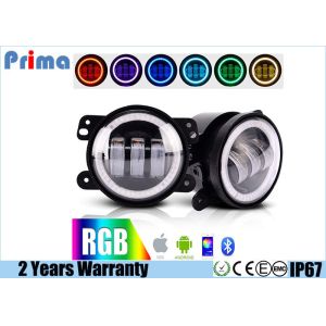 Buy cheap 4 Jeep Fog Lights  DRL RGB Halo Ring Fog lights  Assembly with Bluetooth Function for 1997-2017 Jeep Wrangler JK CJ LJ from wholesalers