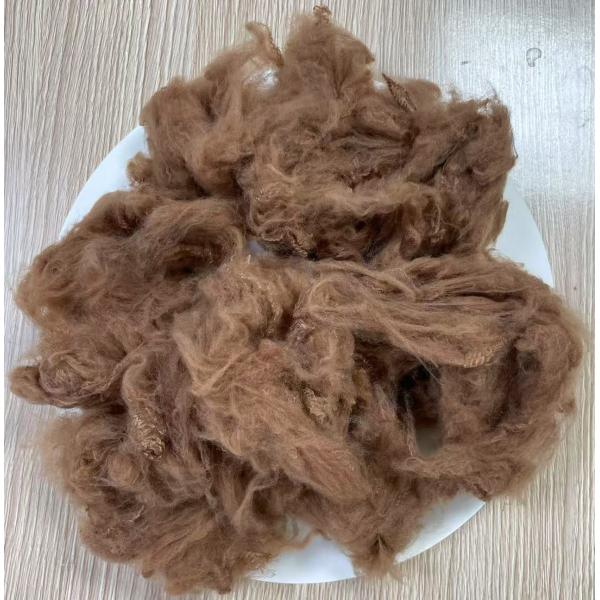 Quality non siliconized Dope Dyed Polyester Fiber 1.5D 38mm Camel for sale