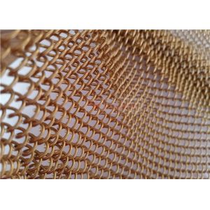 Buy cheap Gold Color Architectural Metal Mesh Curtains Aluminium Material For Decoration from wholesalers