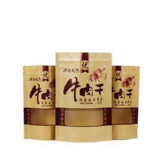 Buy cheap custom printed food grade aluminum foil k top brown kraft coffee paper bag with window from wholesalers