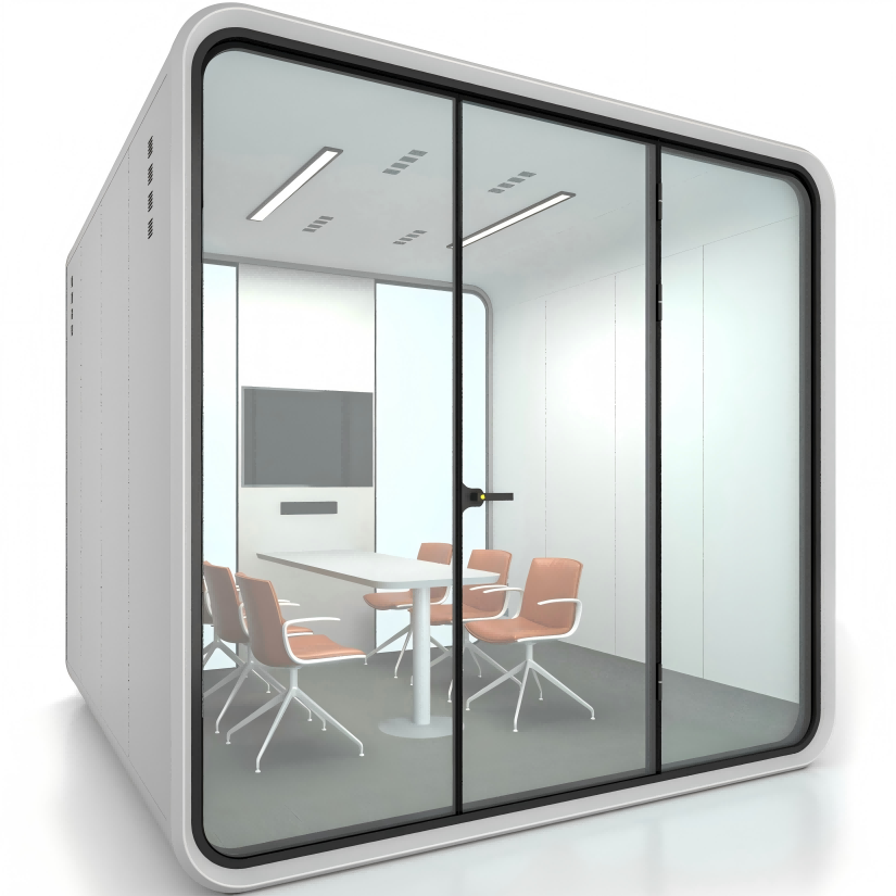 Buy cheap Steel Structure Coworking Pods Grey Meeting Room Pod Durable product