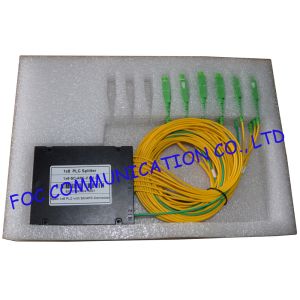 Yellow Fiber PLC Splitter SC / APC , 1*4 And 1*8 FTTX FTTH Splitter Low