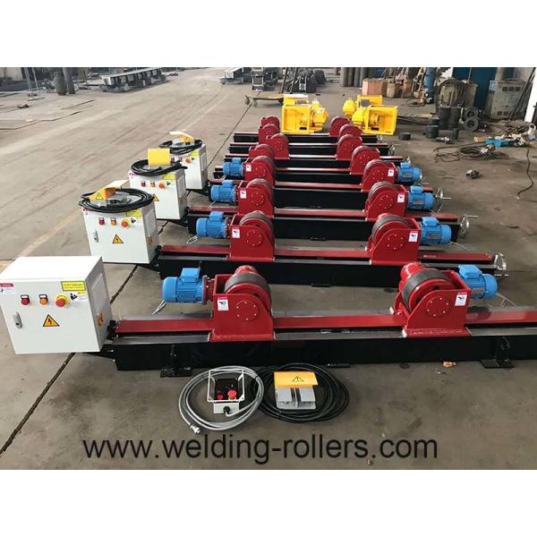 Quality Lead Screw Pipe Welding Rotator Rubber And Steel Wheel Welding Roller Beds 20T Load Capacity for sale