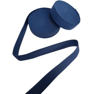 Buy cheap Brushed Polyester Elastic Webbing 25mm Elastic Band Dark Blue from wholesalers