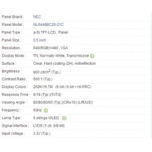 Buy cheap LCD Panel Types NL6448BC20-21C,NL6448BC20-20,NL6448BC20-21D, NEC 6.5 inch 640x480 pixels LCD Display from wholesalers