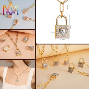 Buy cheap Unisex 50cm Chain Brass SS Initial Lock Necklace from wholesalers